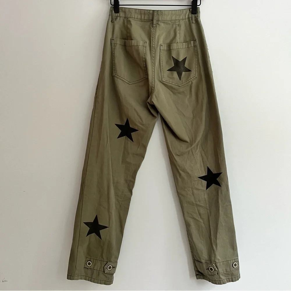 Pistola Tammy Star Trousers Size 24 Green Black - Picture 7 of 13